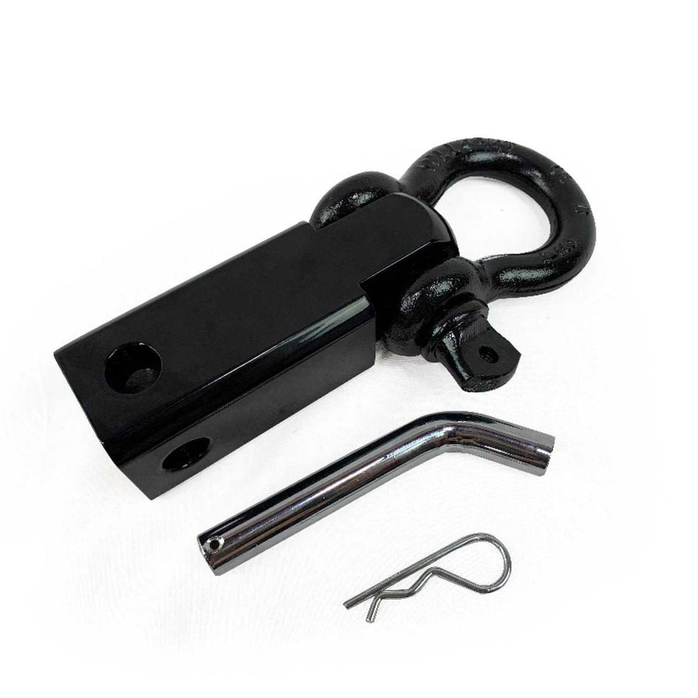 Receiver Mount Recovery Shackle 3/4" 4.75 Ton With Dual Hole Black Universal