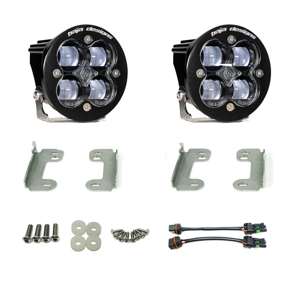 Jeep JK Squadron-R SAE Fog Pocket Light Kit OE Bumper (Clear)-Jeep 2007-09 Wrangler JK