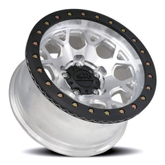 Reika R45 Marauder Beadlock wheel in Machined / Black E-Coated Ring – lay-down view