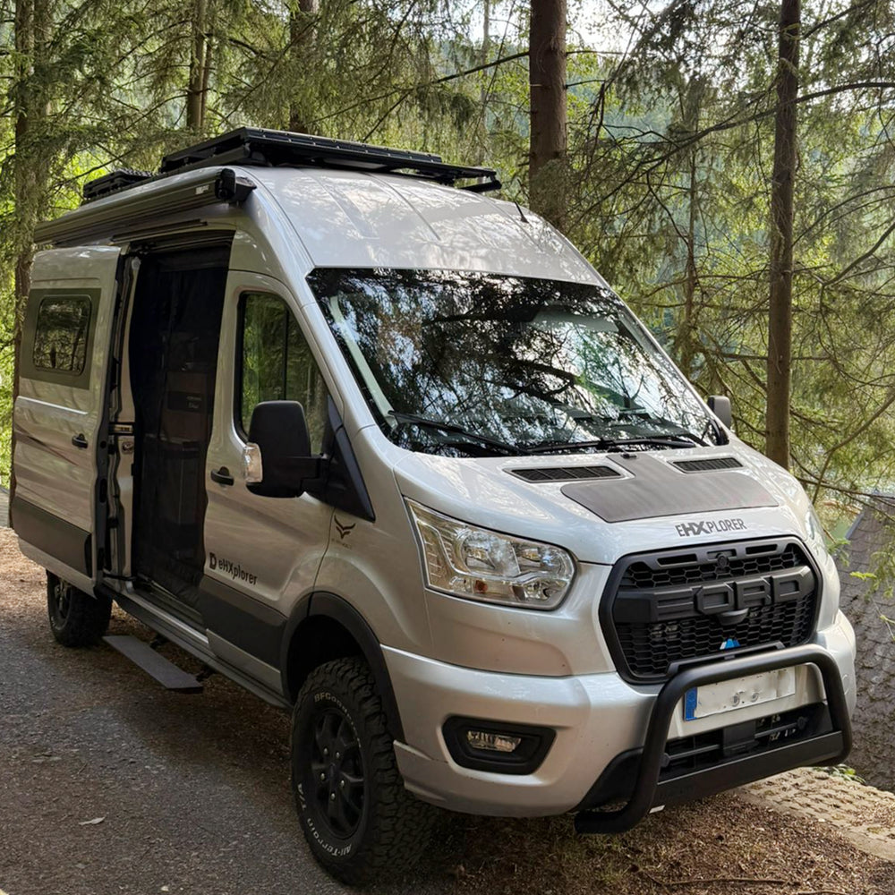 Ford-Transit-Cargo-Lensun-40W-12V-Hood-Flexible-Solar-Panel-1