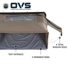 HD Bushveld 2 Person Cantilever Hard Shell Roof Top Tent Grey Body & Tan Rainfly Front