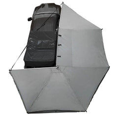 HD Nomadic 270 Degree Awning - Passenger Side - Dark Gray Awning With Black Cover Top