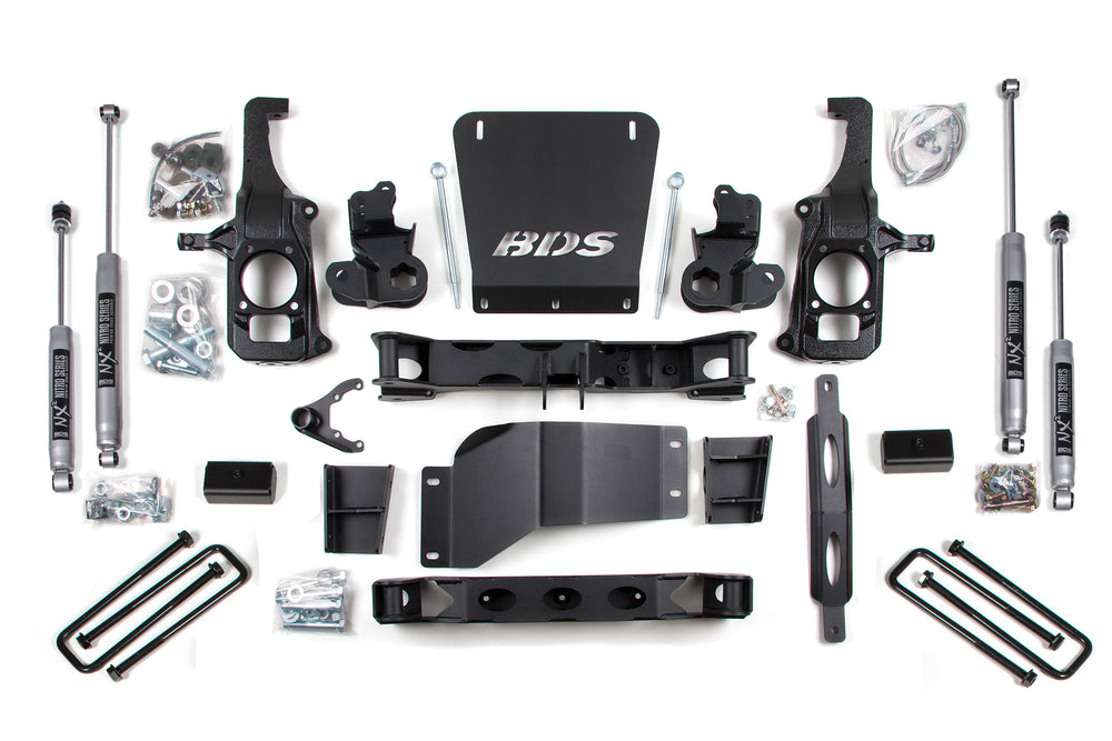 6.5 Inch Lift Kit | Chevy Silverado or GMC Sierra 2500HD/3500 (11-19) - 4 Inch Block Kit / NX2 Nitro Series