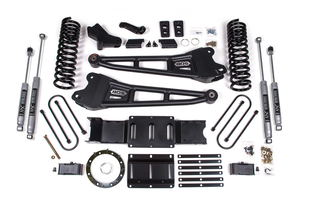 4 Inch Lift Kit w/ Radius Arm | 2 Inch Rear Block | Ram 3500 (19-24) 4WD | Diesel - Without Factory Rear Overload Leaf / 8 Bolt / FOX 2.5 Performance Elite