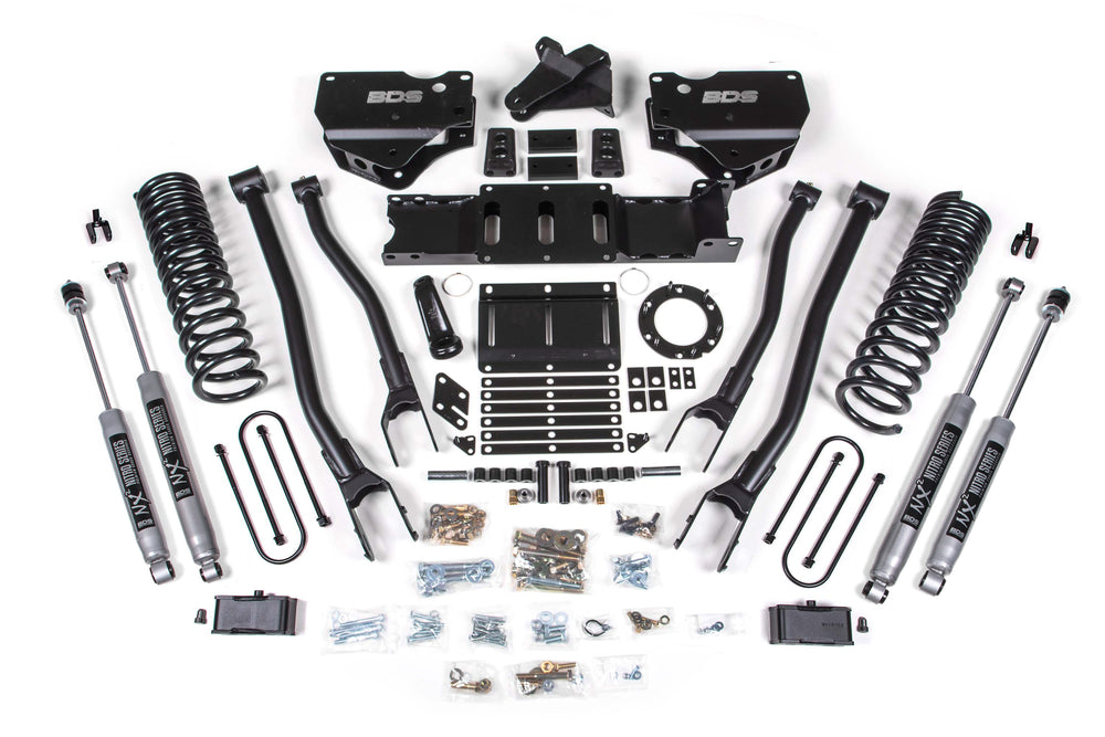 4 Inch Lift Kit w/ 4-Link | Ram 3500 (19-24) 4WD | Diesel - With Factory Rear Overload Leaf / 8 Bolt / FOX 2.5 Performance Elite