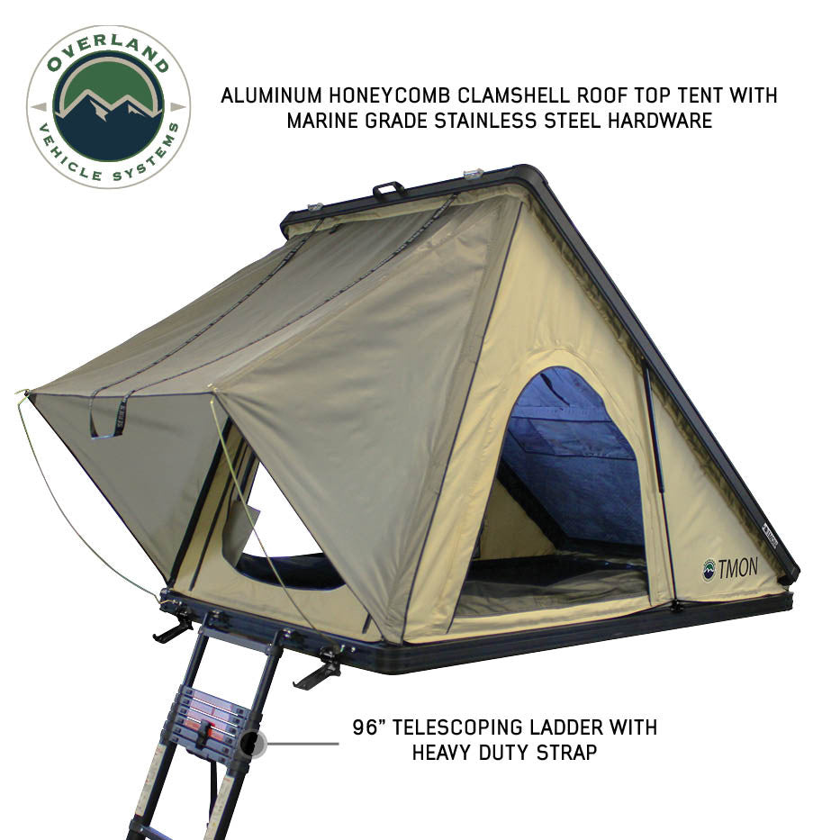 LD TMON Clamshell Aluminum Hard Shell Roof Top Tent 3 Quarter