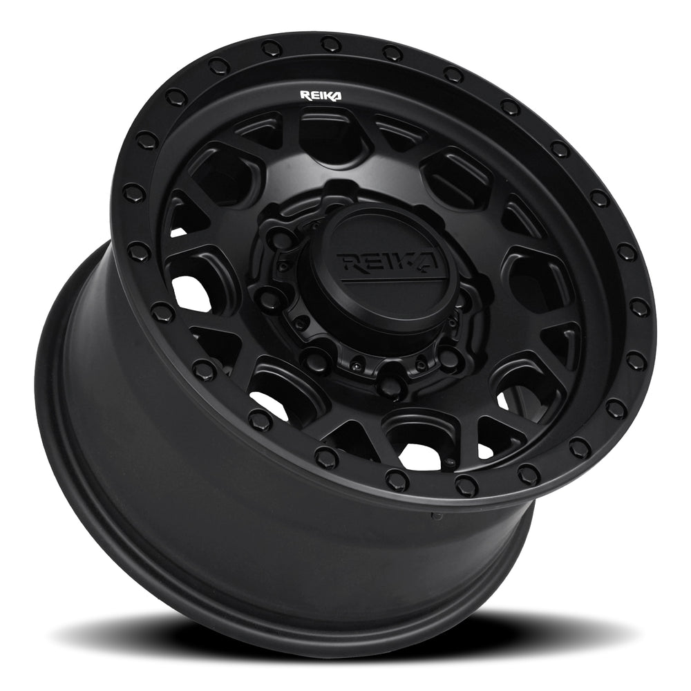 Reika R45 Marauder wheel in Satin Black – lay-down view
