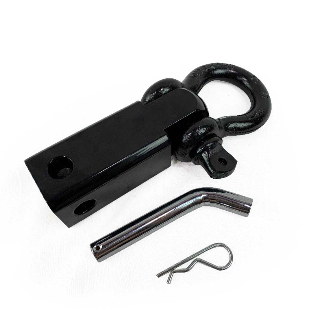 Receiver Mount Recovery Shackle 3/4" 4.75 Ton With Dual Hole Black Universal