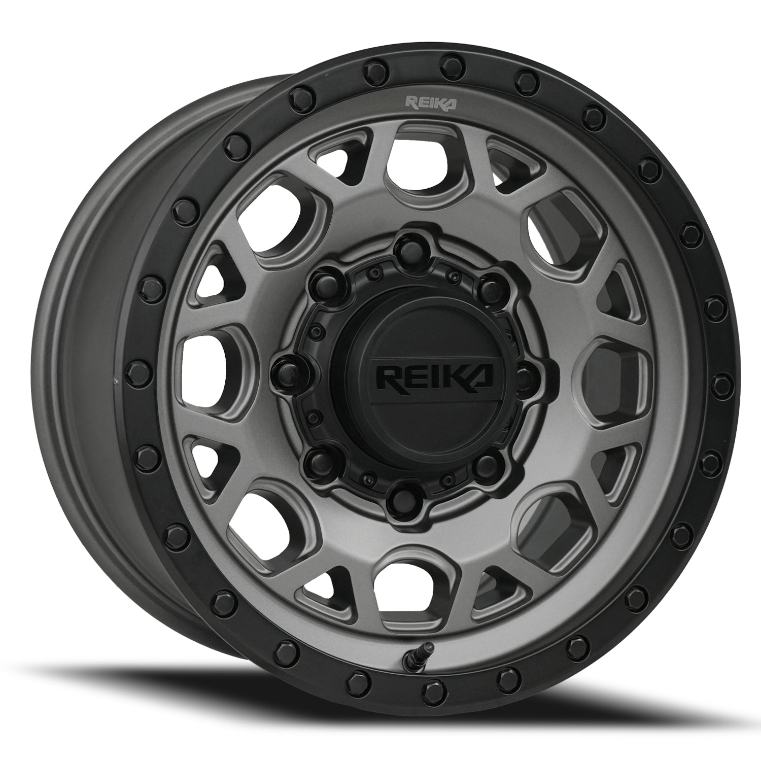 Reika R45 Marauder wheel in Gunmetal Grey / Satin Black Ring