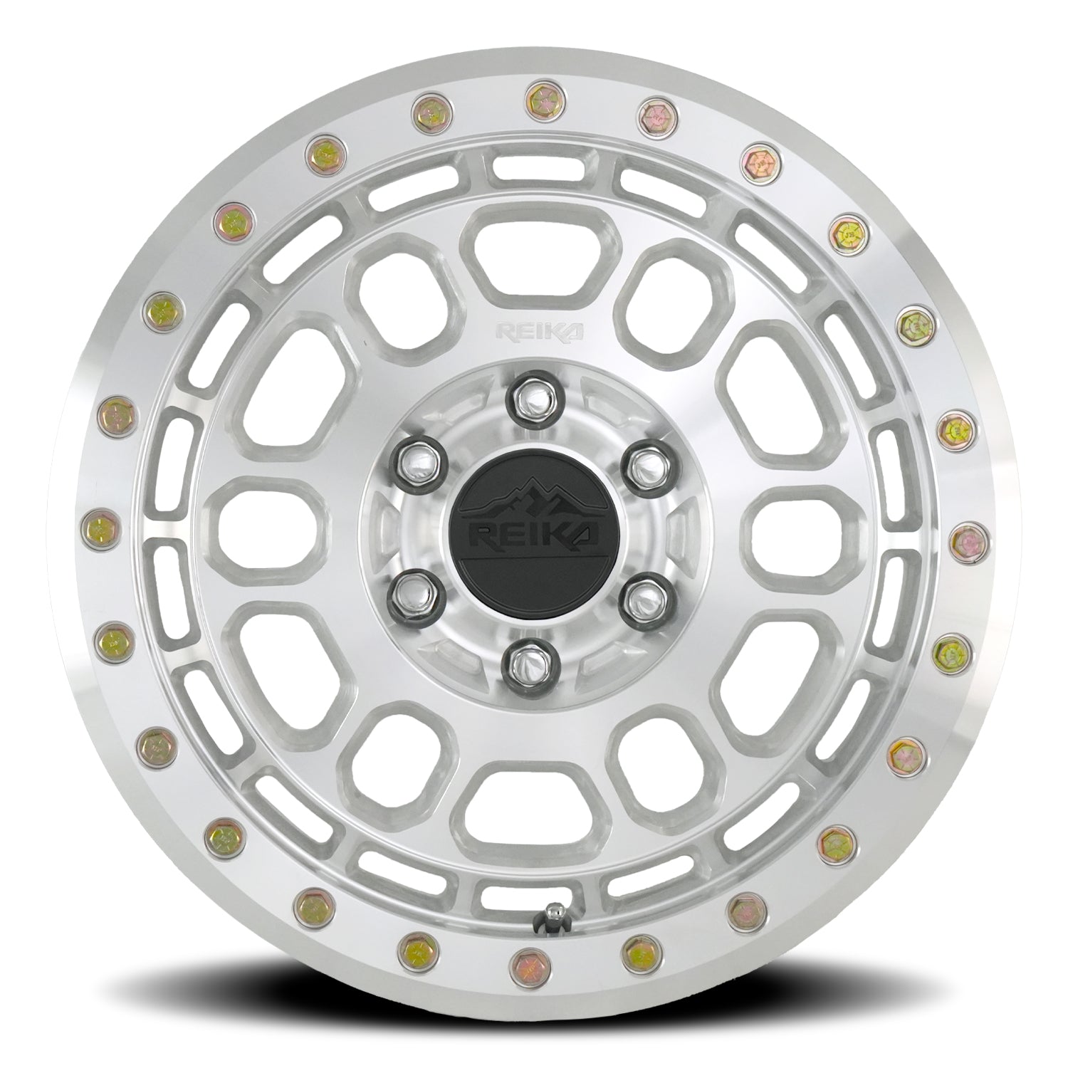 Reika R35 Rambler Beadlock wheel in Machined – face view