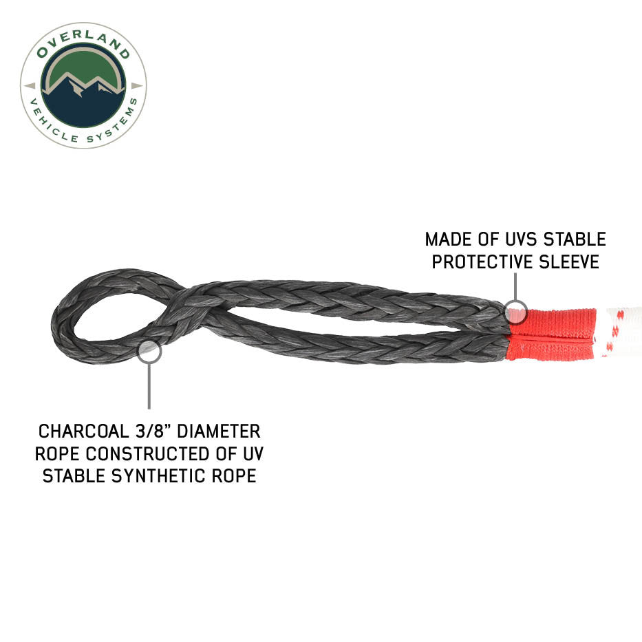 Soft Shackle 3/8" x 23" 36,000 LB. with Loop & Abrasive Sleeve & Loop