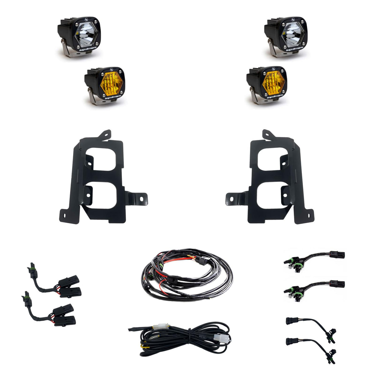 GMC 2500/3500 (20-On) Clear Spot/Amber W/C Fog Pocket Kit