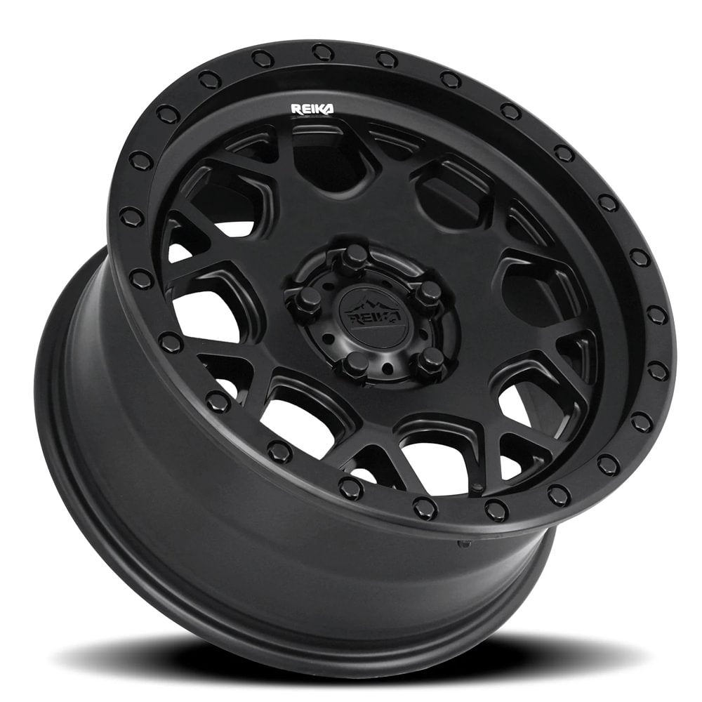 Reika R45 Marauder wheel in Satin Black – lay-down view