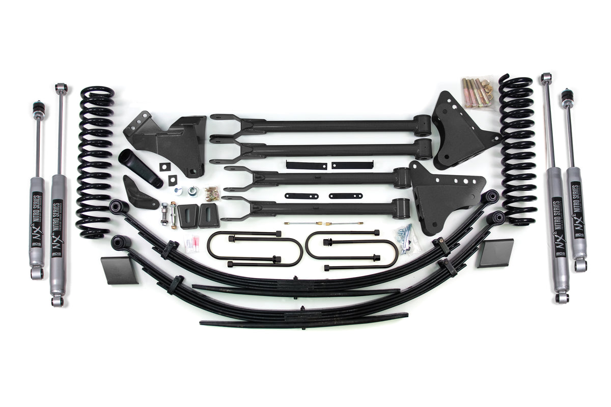 6 Inch Lift Kit w/ 4-Link | Ford F250/F350 Super Duty (08-10) 4WD | Gas - Block Kit Without Factory Overload / NX2 Nitro Series