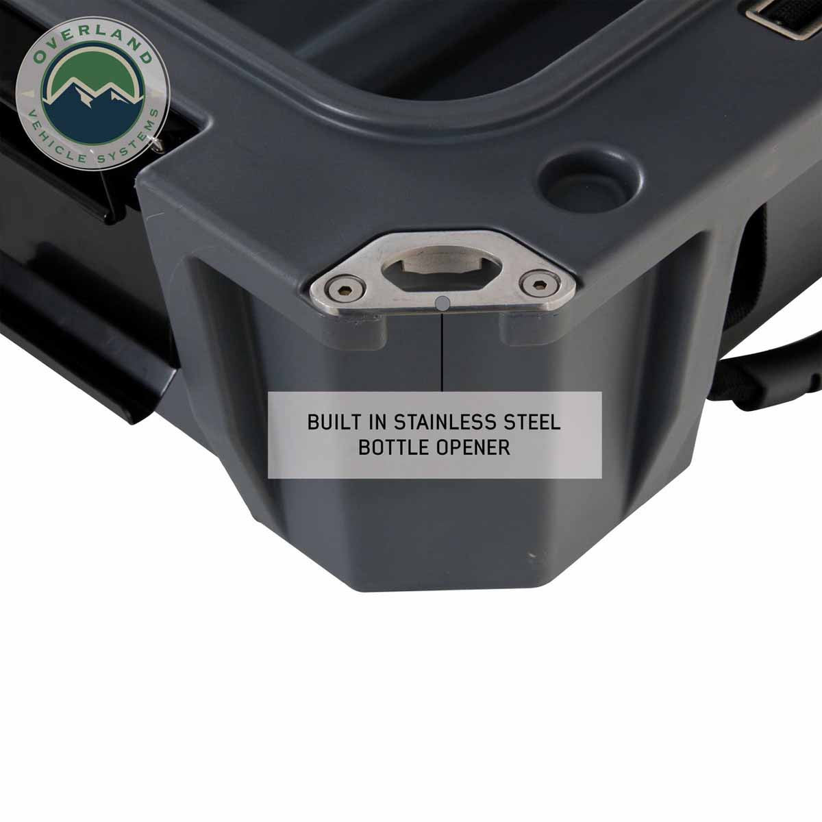 D.B.S.  - Dark Grey 117 QT Dry Box With Drain and Bottle Opener