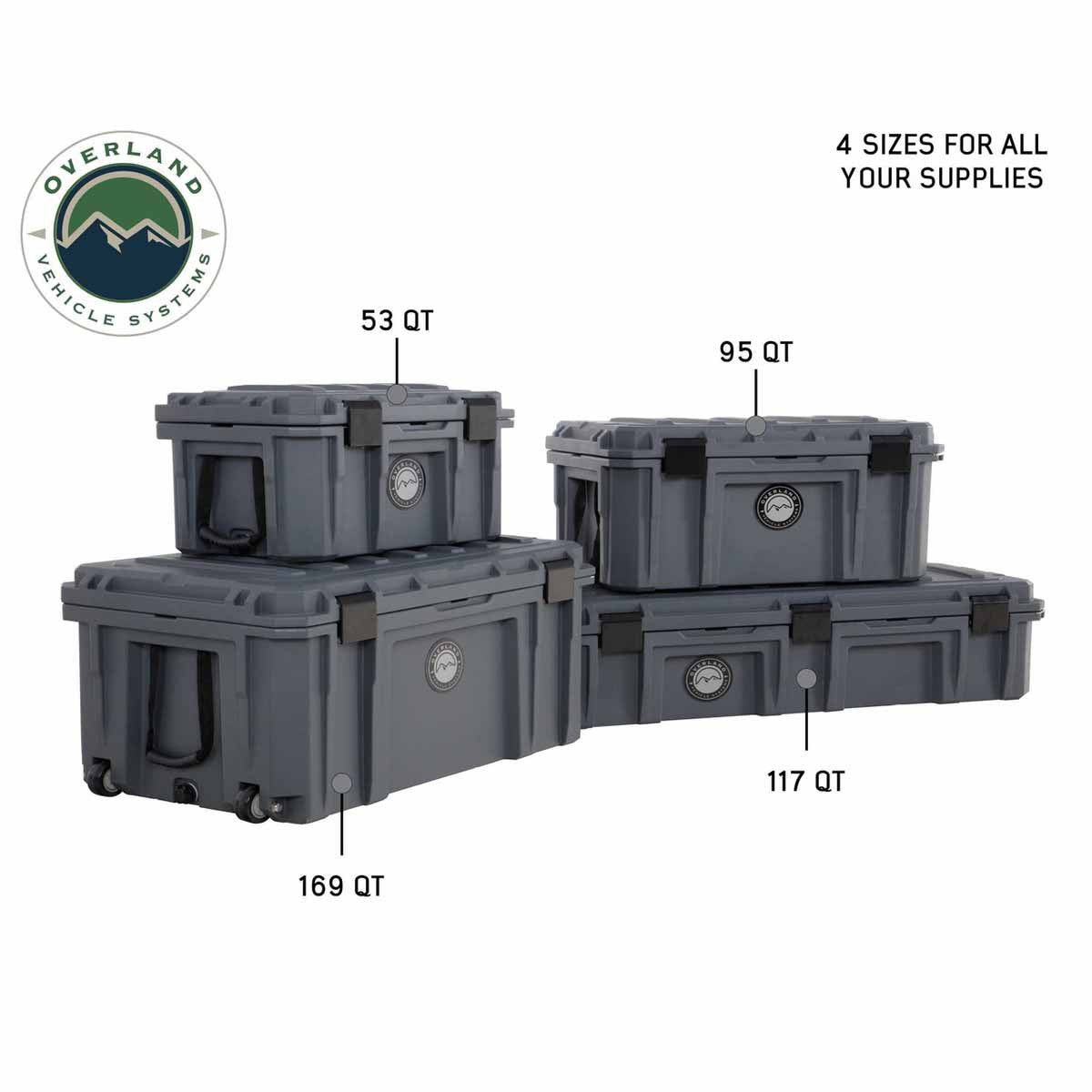 D.B.S.  - Dark Grey 117 QT Dry Box With Drain and Bottle Opener