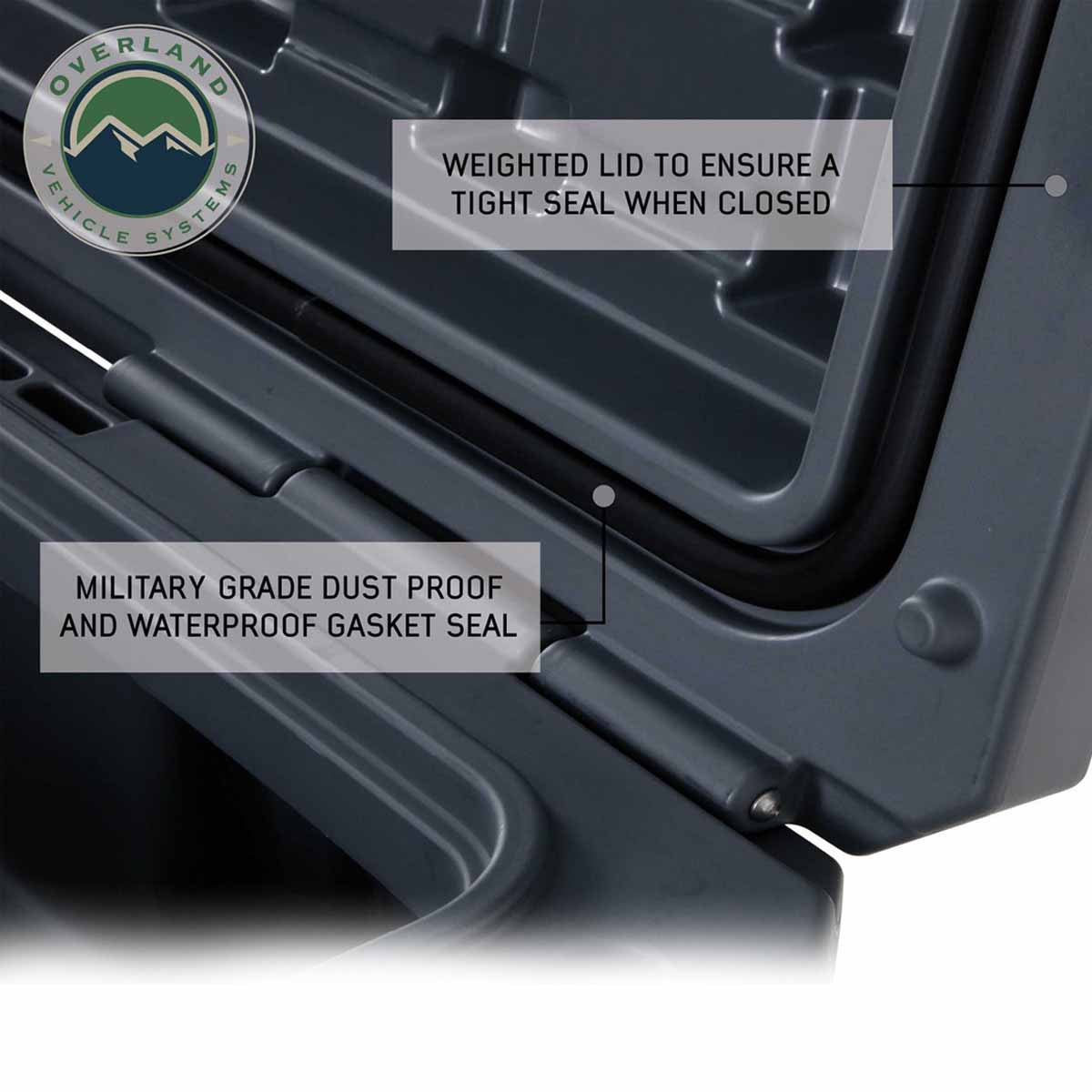 D.B.S.  - Dark Grey 117 QT Dry Box With Drain and Bottle Opener