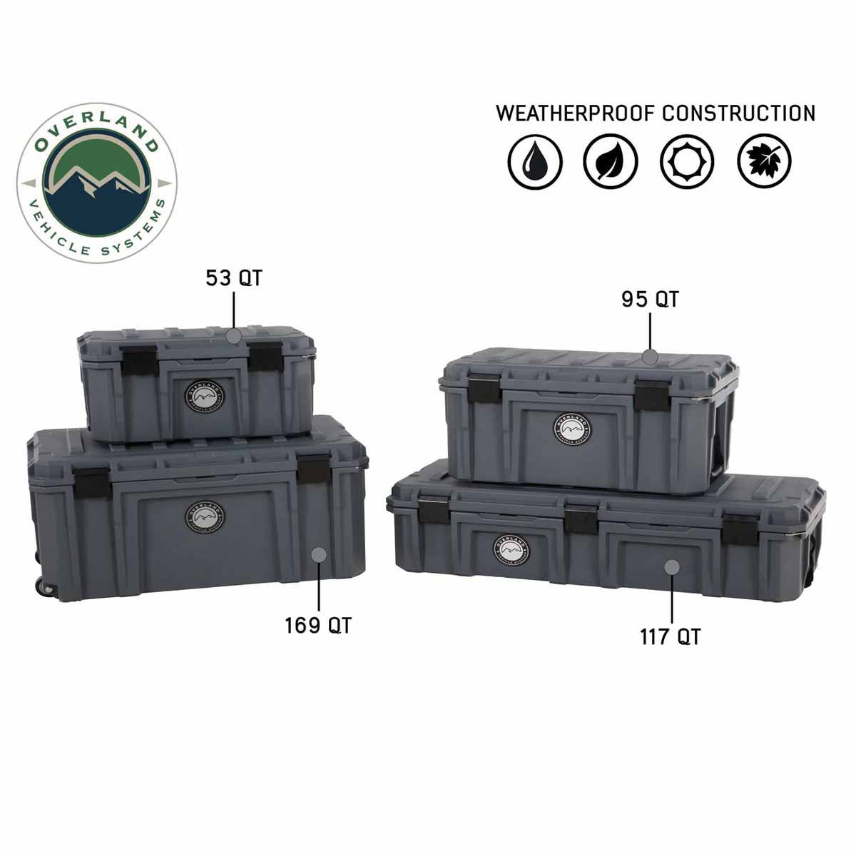 D.B.S.  - Dark Grey 95 QT Dry Box With Drain and Bottle Opener