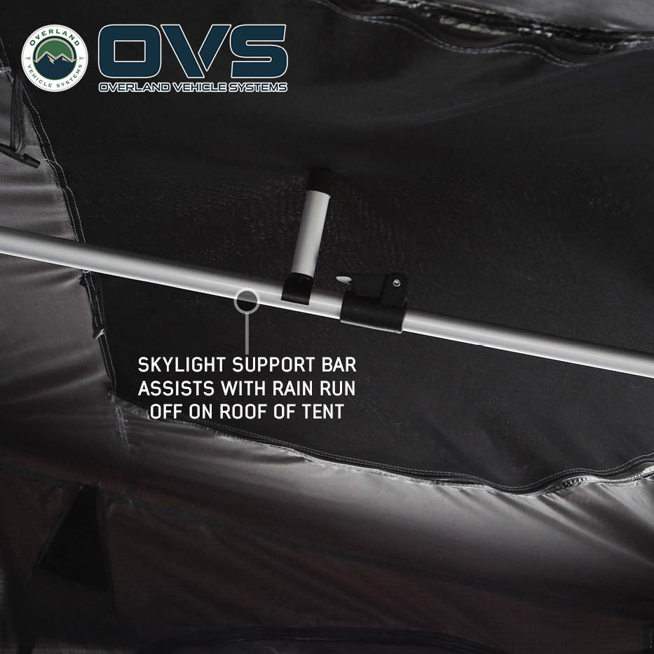 OVS HD Bushveld 4-Person Cantilever Hard Shell Roof Top Tent – Grey Body with Tan Rainfly