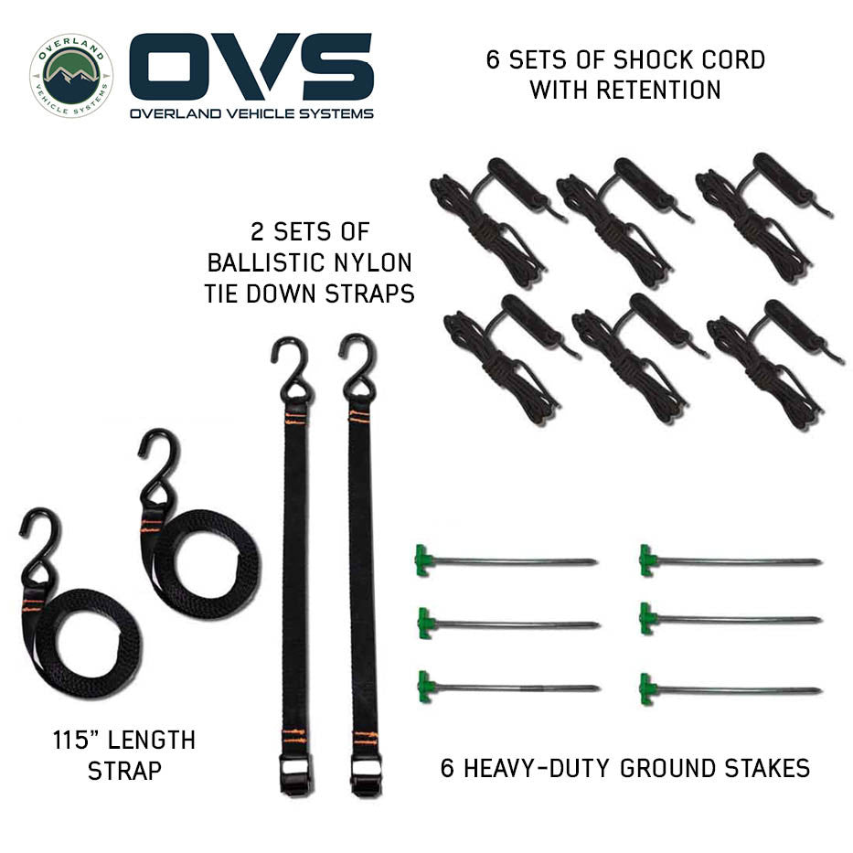 OVS HD Nomadic 270 Passenger Side Awning with Bracket Kit – Extended Poles for Mid & High Roof Vans