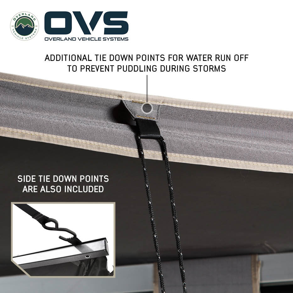 OVS HD Nomadic 270 Passenger Side Awning with Bracket Kit – Extended Poles for Mid & High Roof Vans
