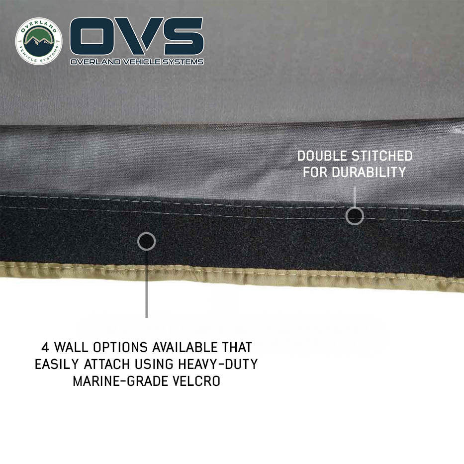 HD Nomadic 270 LTE Awning - Driver Side - Dark Gray with Black Travel Cover Universal Velcro