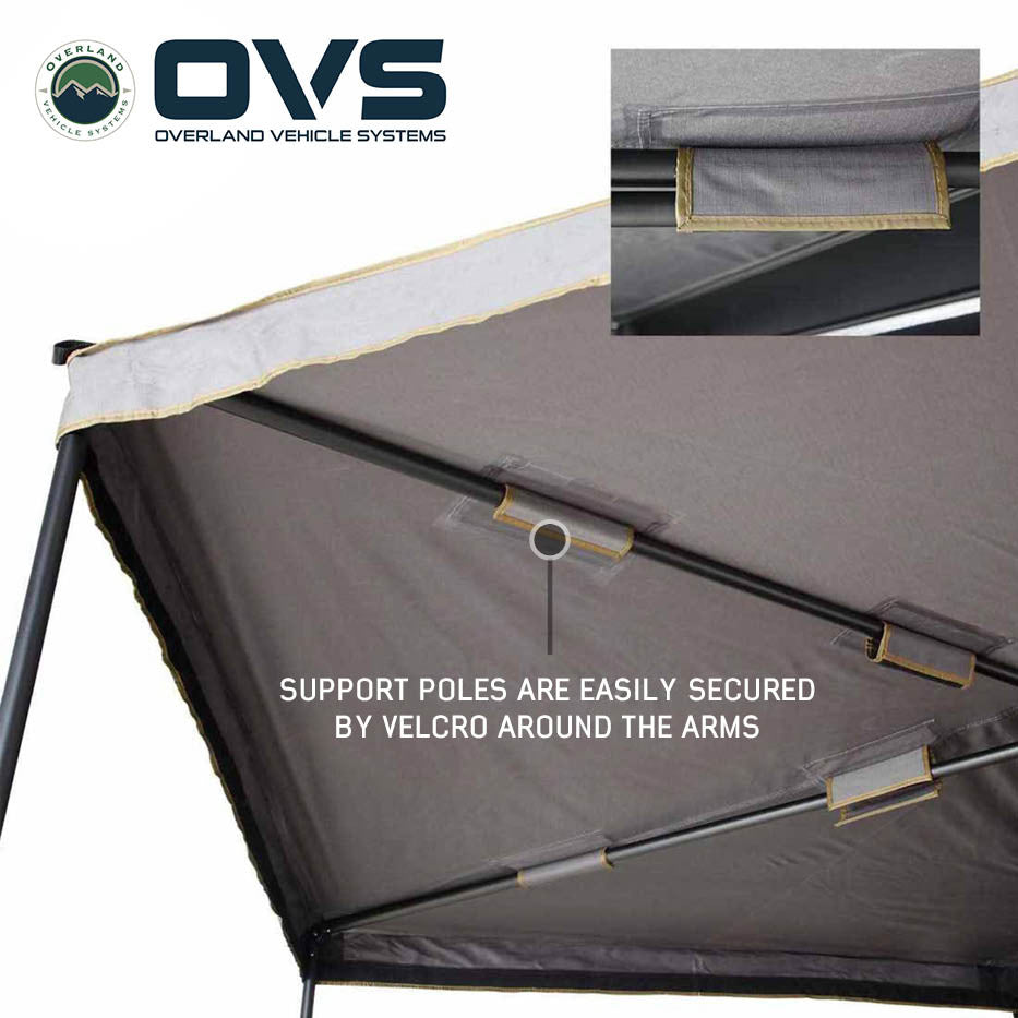 HD Nomadic 270 LTE Awning - Driver Side - Dark Gray with Black Travel Cover Universal Bottom