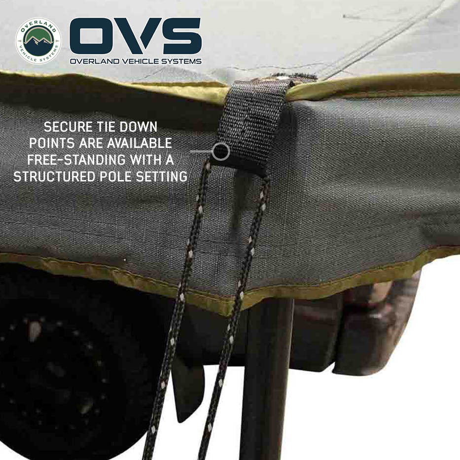 HD Nomadic 270 LTE Awning - Driver Side - Dark Gray with Black Travel Cover Universal Guide Lines