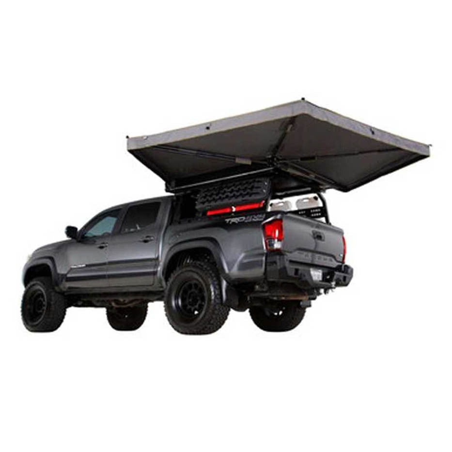 HD Nomadic 270 LTE Awning - Driver Side - Dark Gray with Black Travel Cover Universal Bottom
