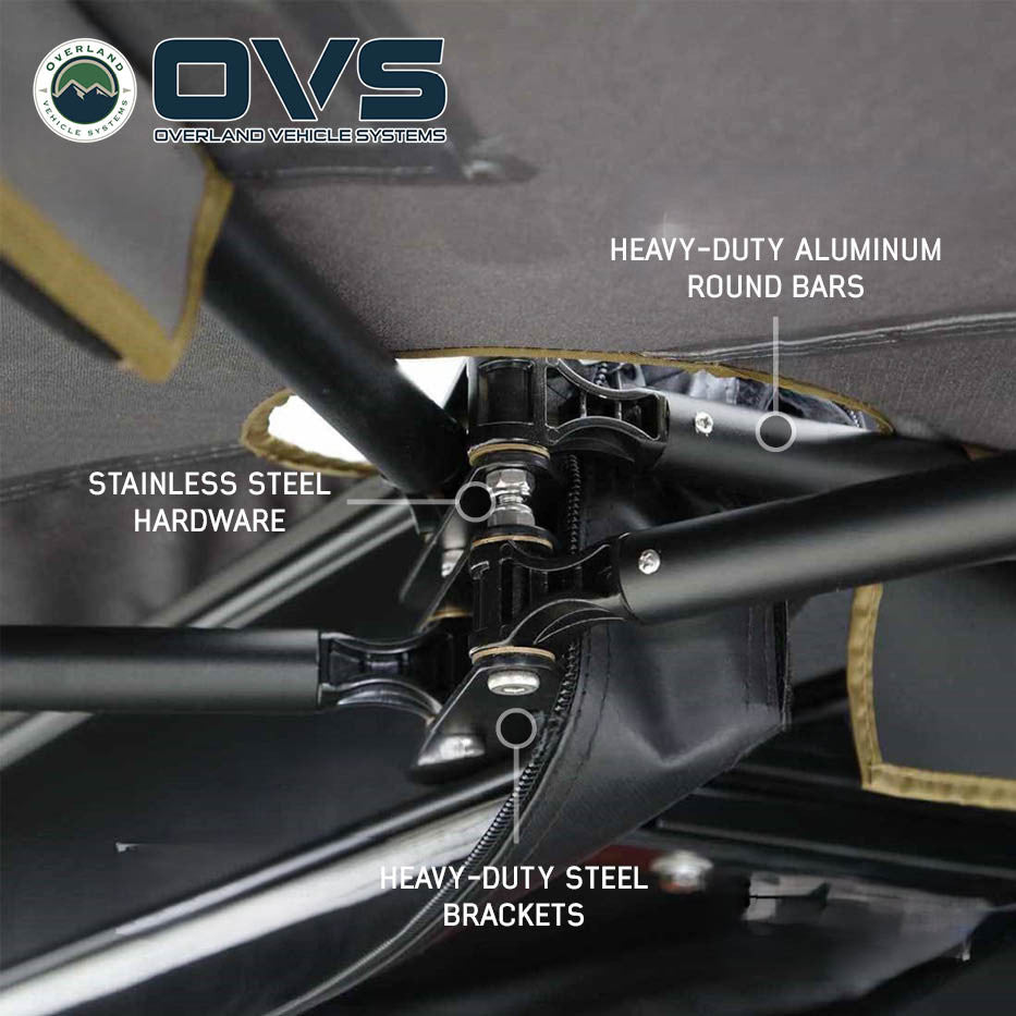HD Nomadic 270 LTE Awning - Passenger Side - Dark Gray with Black Travel Cover Universal Truss