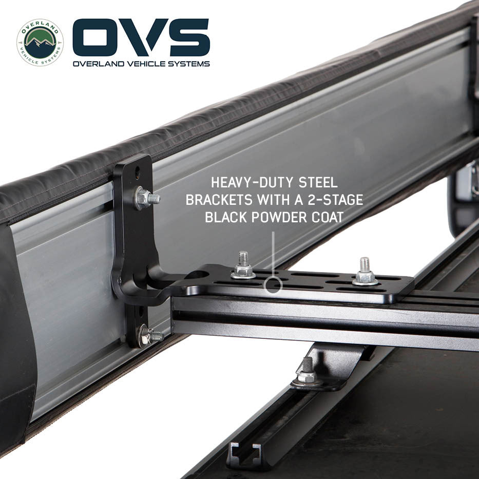 HD Nomadic 270 LT Awning - Driver Side - Dark Gray With Black Travel Cover Universal Bracket