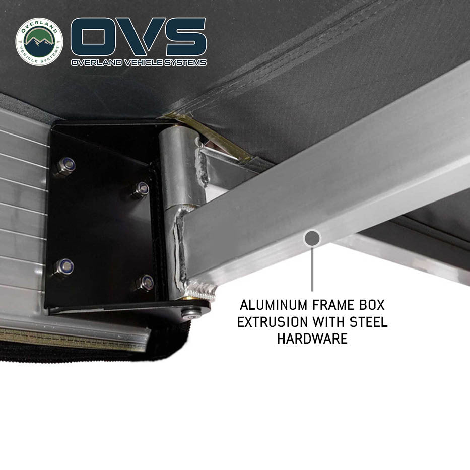 HD Nomadic 270 LT Awning - Driver Side - Dark Gray With Black Travel Cover Universal Truss