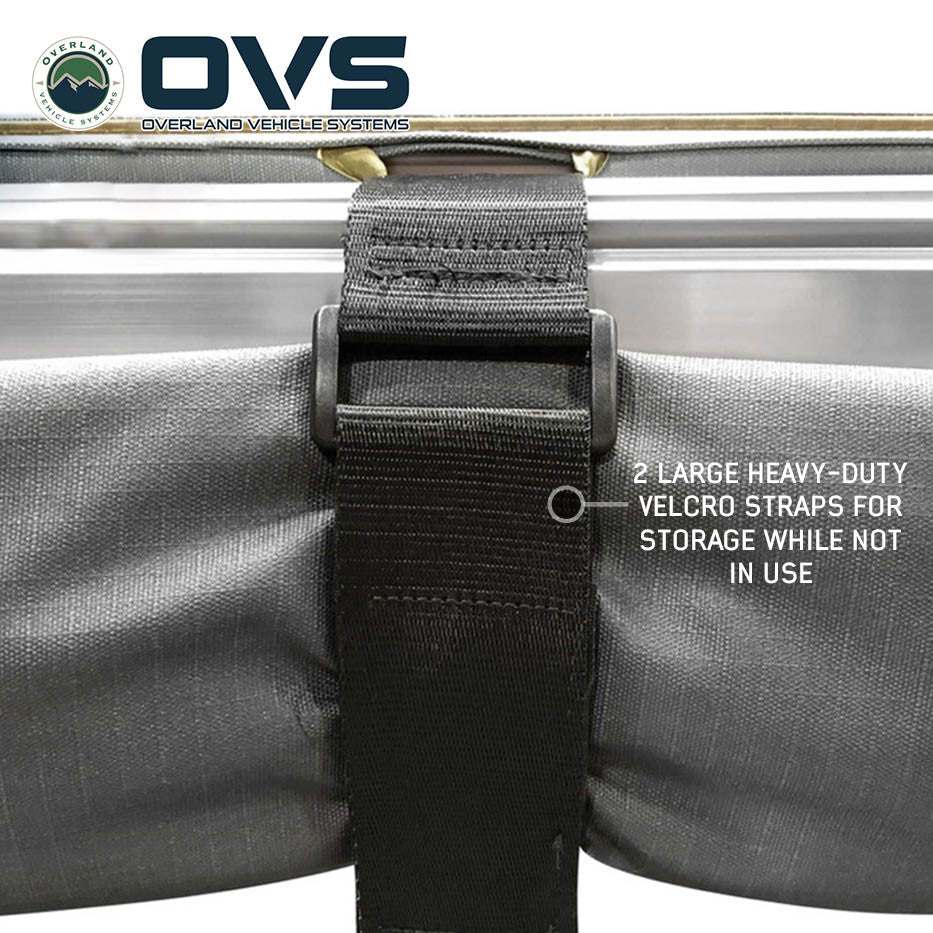 HD Nomadic 270 LT Awning - Driver Side - Dark Gray With Black Travel Cover Universal Velcro Strap