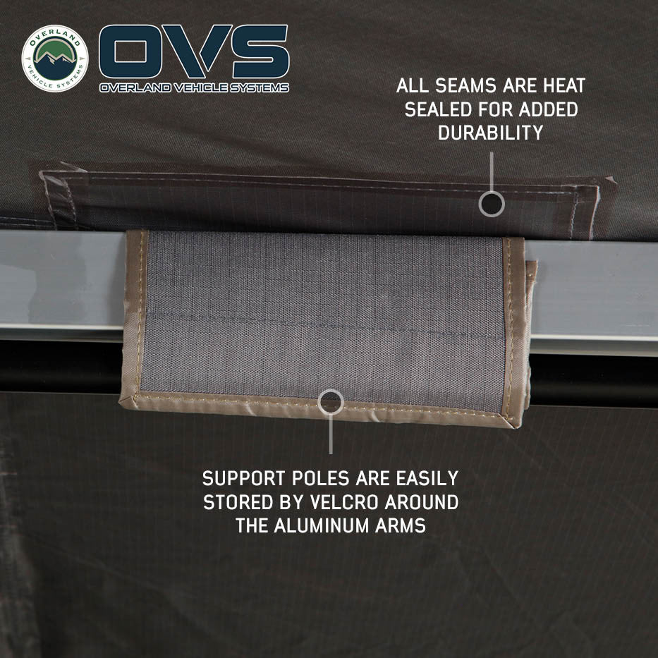 HD Nomadic 270 LT Awning - Passenger Side - Dark Gray With Black Travel Cover Universal