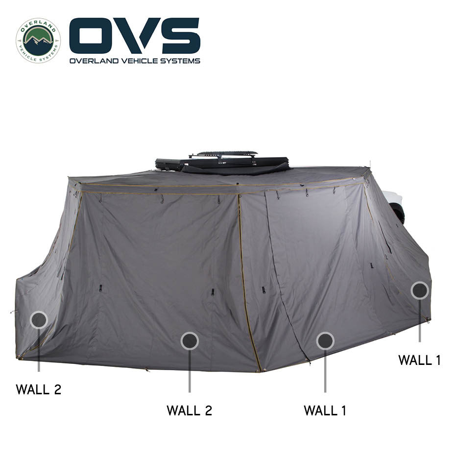 OVS HD Nomadic 270° Awning Walls – Dark Grey with Storage Bag (Universal Fit)