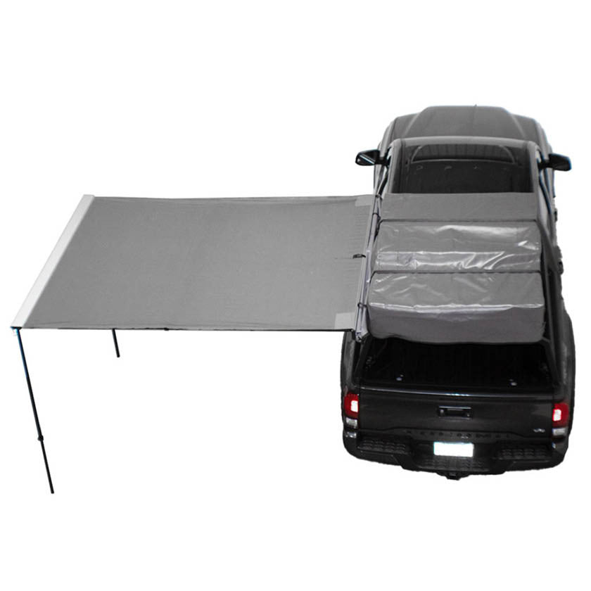 HD Nomadic 90 Degree Awning - Grey Body, Green Trim & Black Travel Cover Top