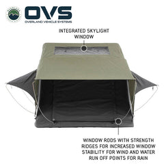 HD Nomadic 2 Person Standard Soft Shell Roof Top Tent, Grey Body & Green Rainfly Entrance