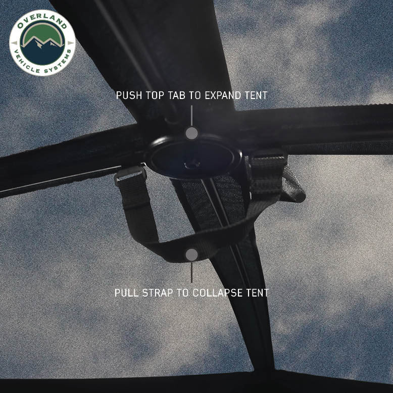 Hub Centric Ground Tent - Black Body & Grey Rainfly Pull Strap