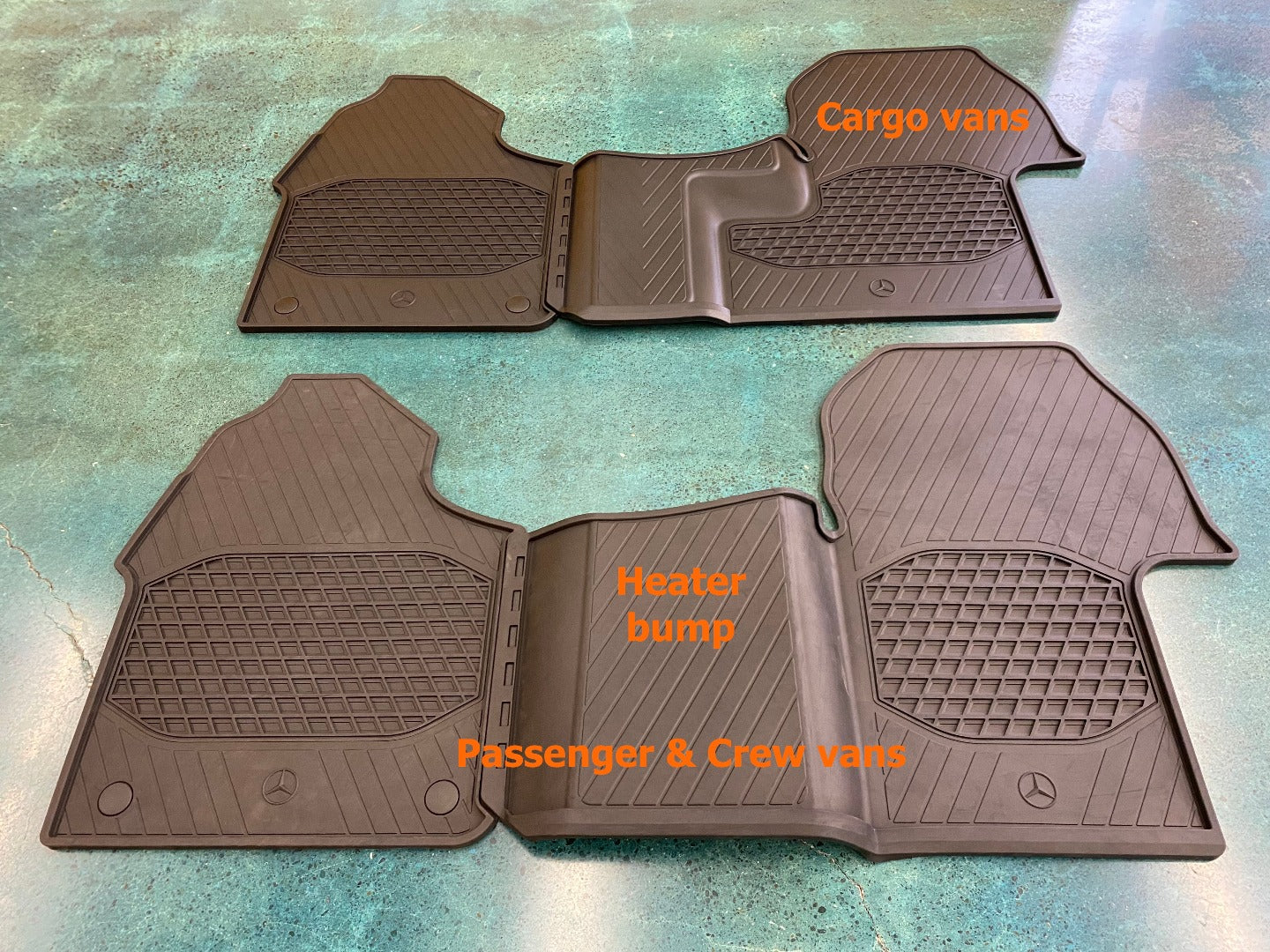 Floor Mats “That Fit” for LHD Mercedes-Benz Sprinter 907 (Cargo & Crew)