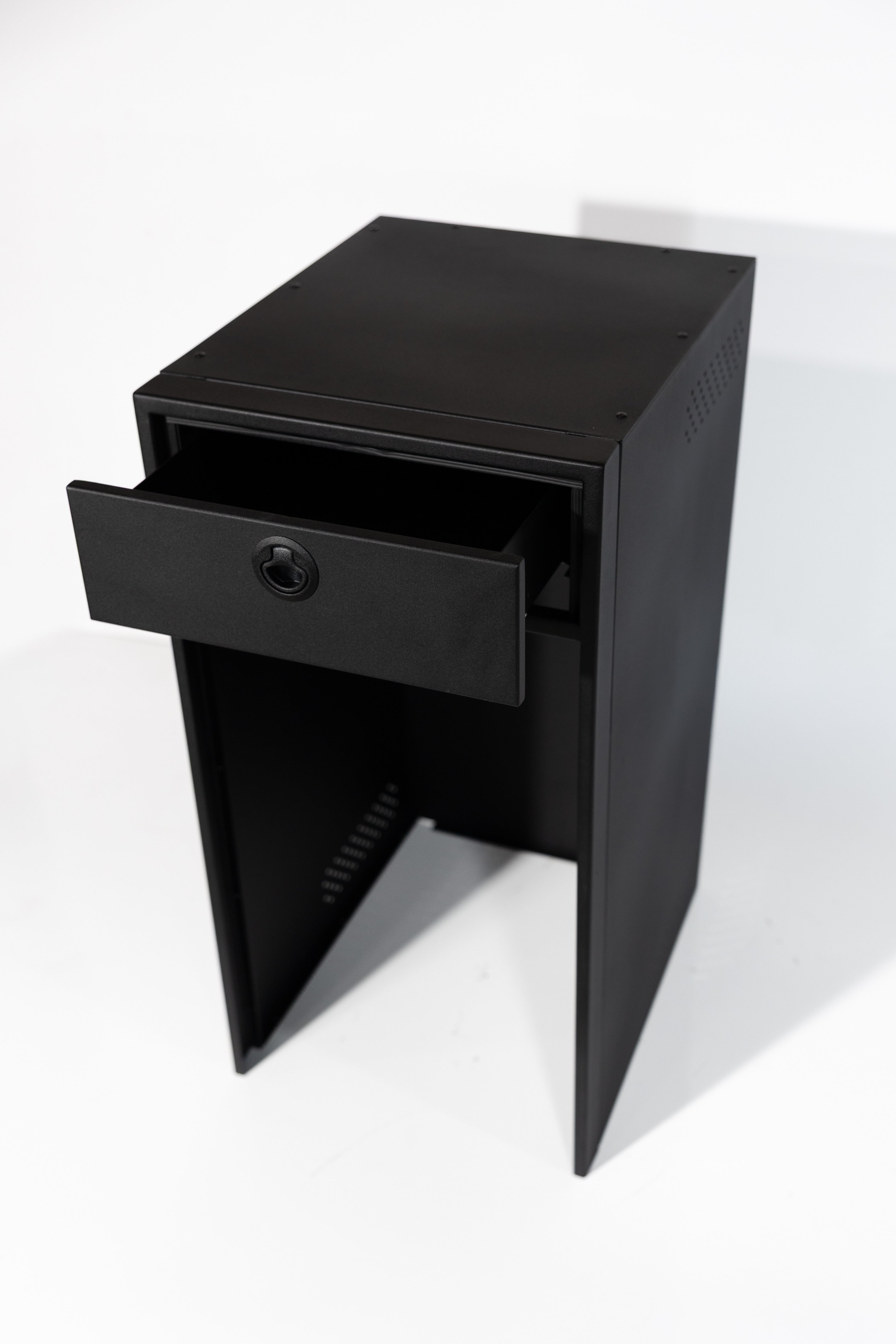 Van Wife Components 18" Fridge Base with Nova Kool R3100 – Powder Coated Aluminum Cabinet with Integrated Fridge