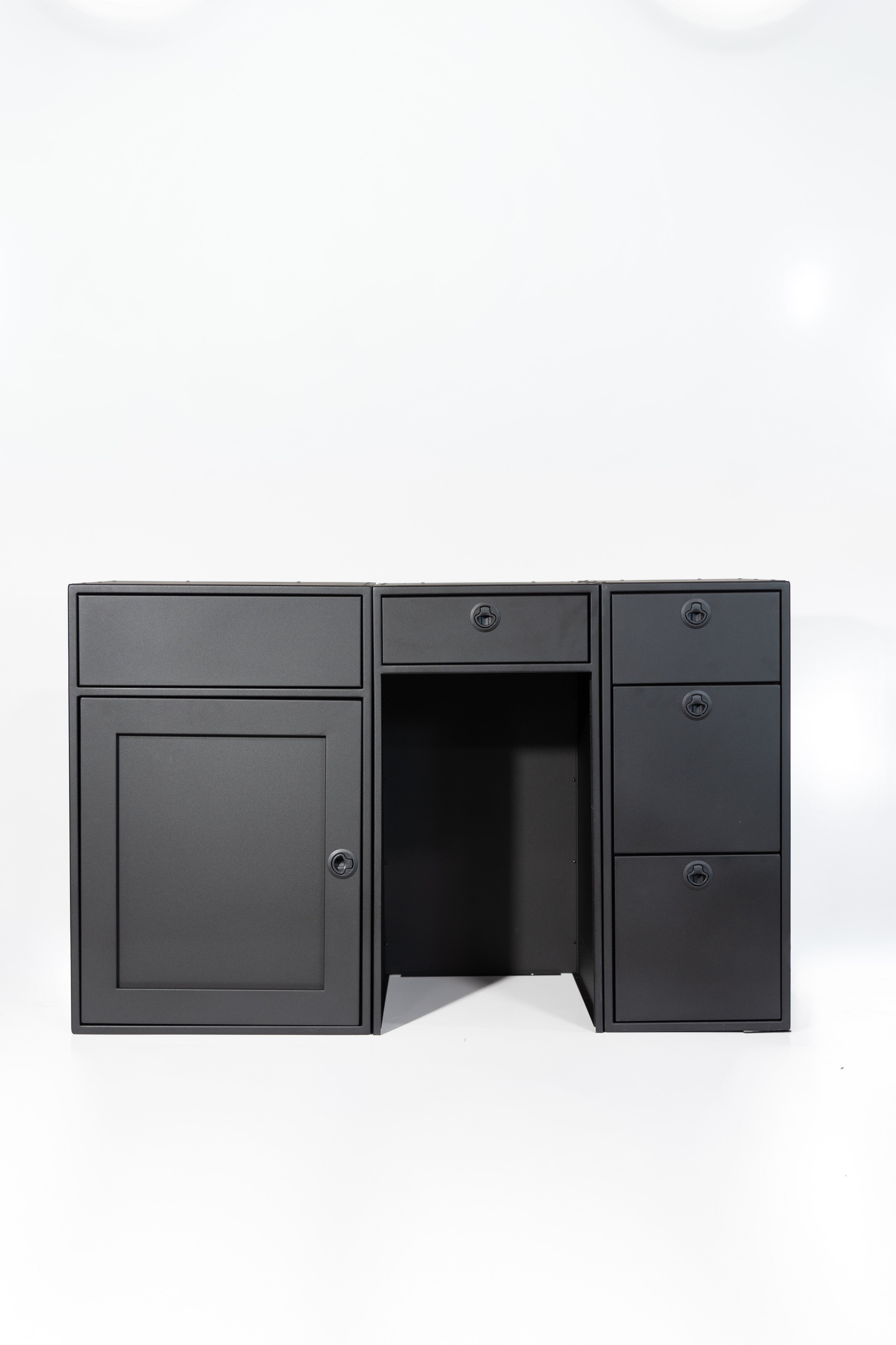 Van Wife Components 18" Fridge Base with Nova Kool R3100 – Powder Coated Aluminum Cabinet with Integrated Fridge
