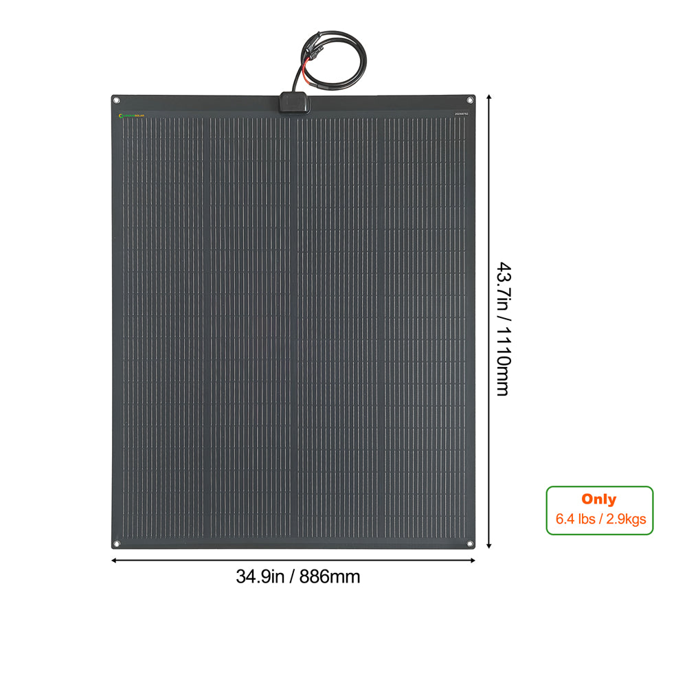 Lensun 200W Flexible Solar Panel, Advanced N-type solar cells 25% efficiency