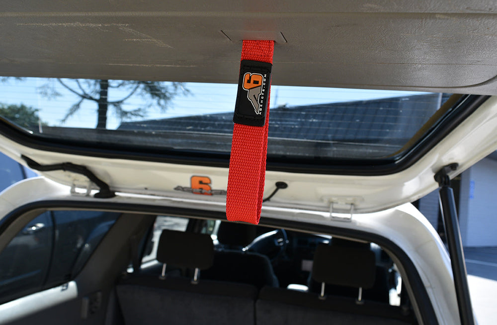 (3rd/4th GEN) Toyota 4Runner Rear Lift Gate Hatch Pull Assist Strap (RED) – image 3