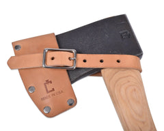 Natural Leather Mask, Riveted Design with Strap for Hatchets