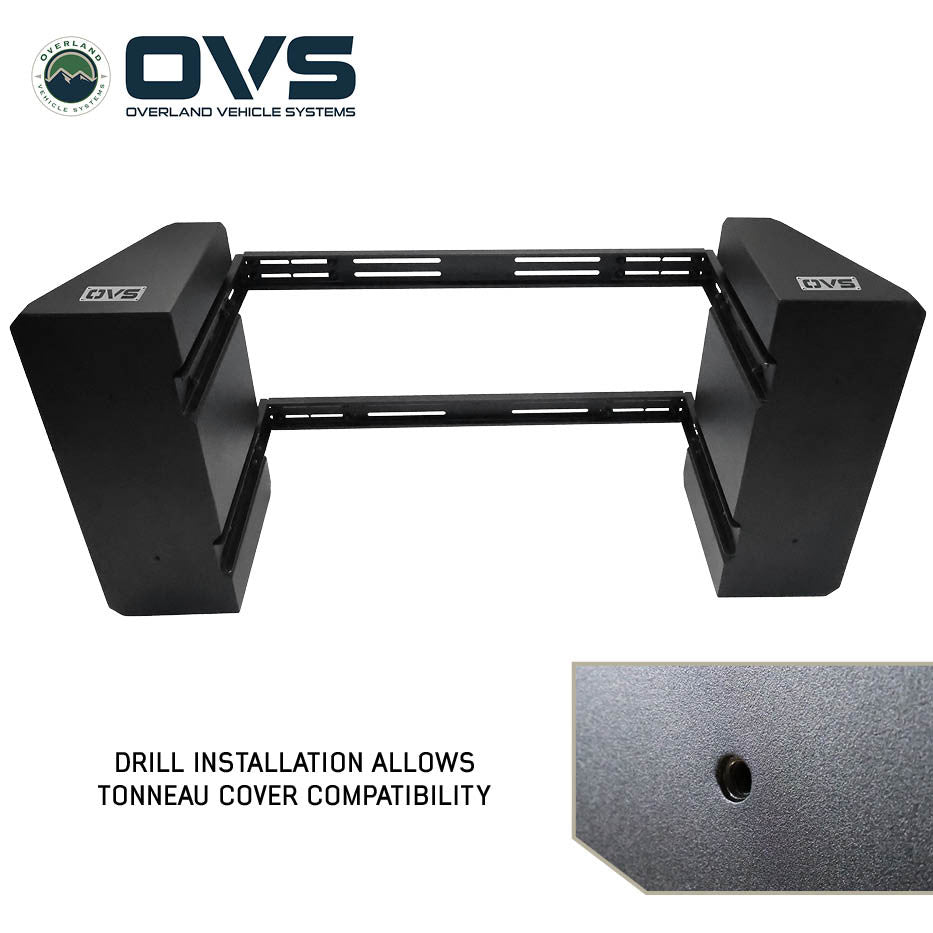 Pod Rack Universal Bed Storage System with Adjustable Crossbars and Lock Latches Drill Install