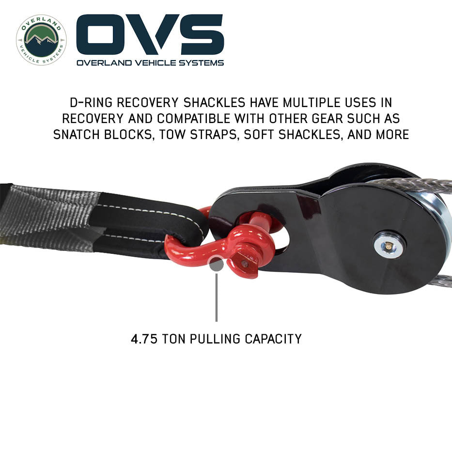 Recovery Shackle D-Ring 3/4" - 4.75 Ton Rated - Sold in Pairs In Use