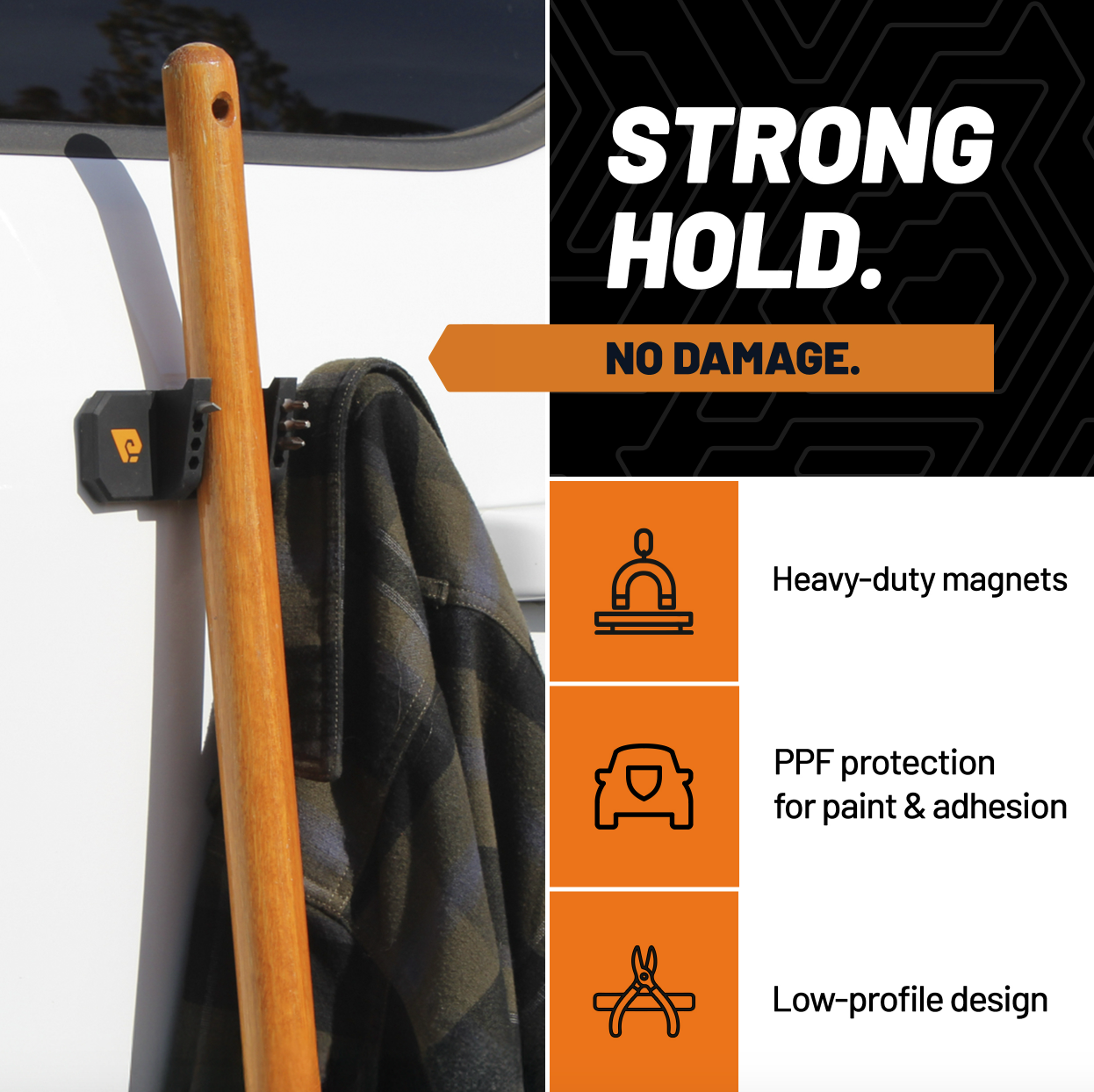 Tack Strap Magnetic Utility Strip – Tool & Gear Organizer with Hooks (10 lb Capacity) – image 4