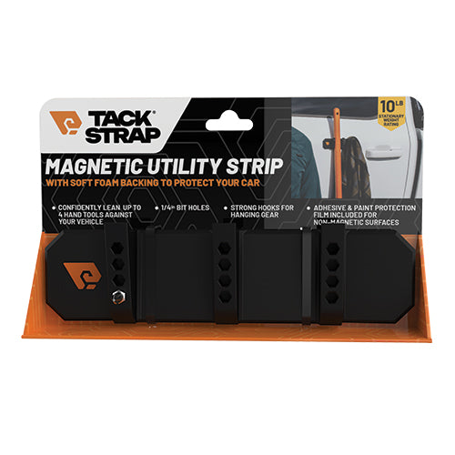 Tack Strap Magnetic Utility Strip – Tool & Gear Organizer with Hooks (10 lb Capacity)