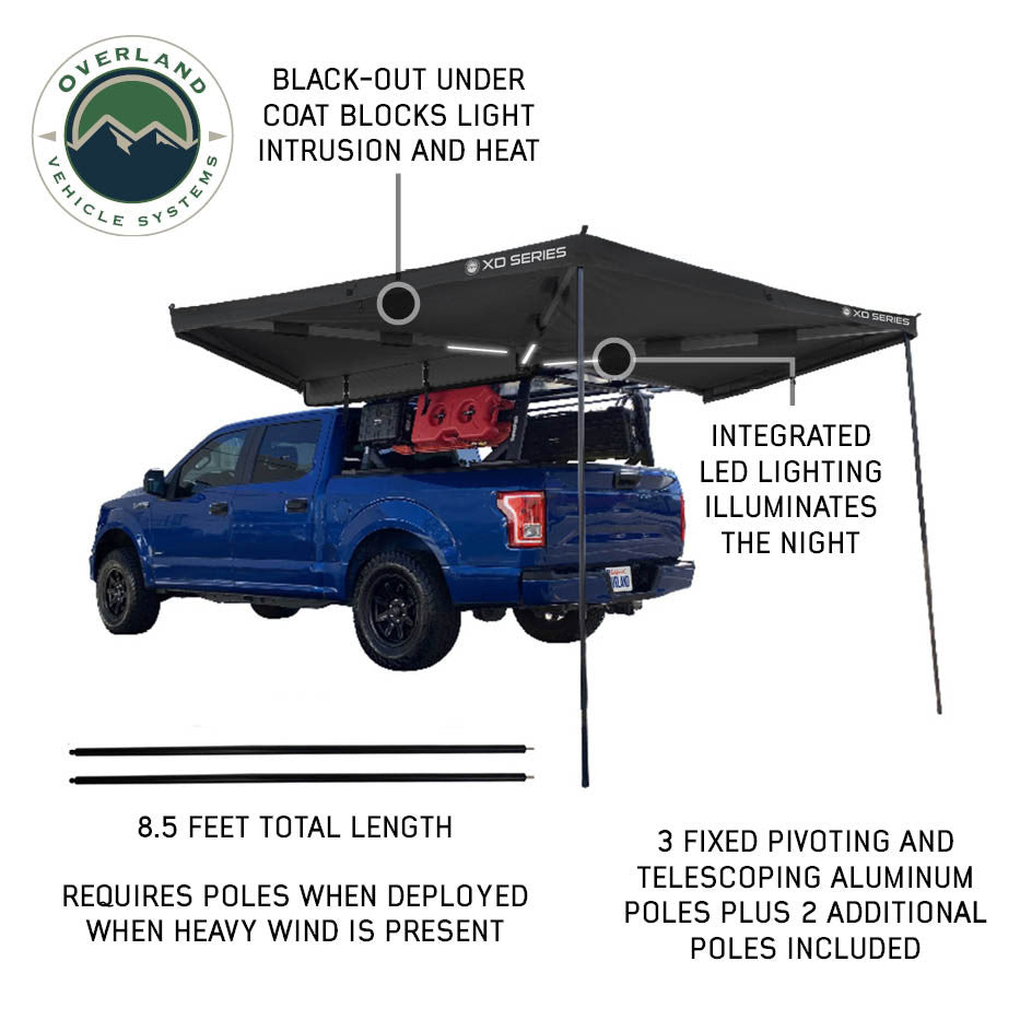 XD Nomadic 270 LT Awning - Black Fabric and Travel Cover Bottom