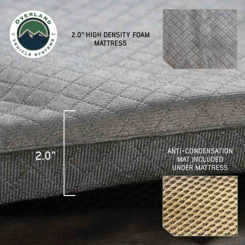 XD Sherpa Soft Shell Roof Top Tent - Grey Body & Black Rainfly Mattress and Anti-Condensation Mat